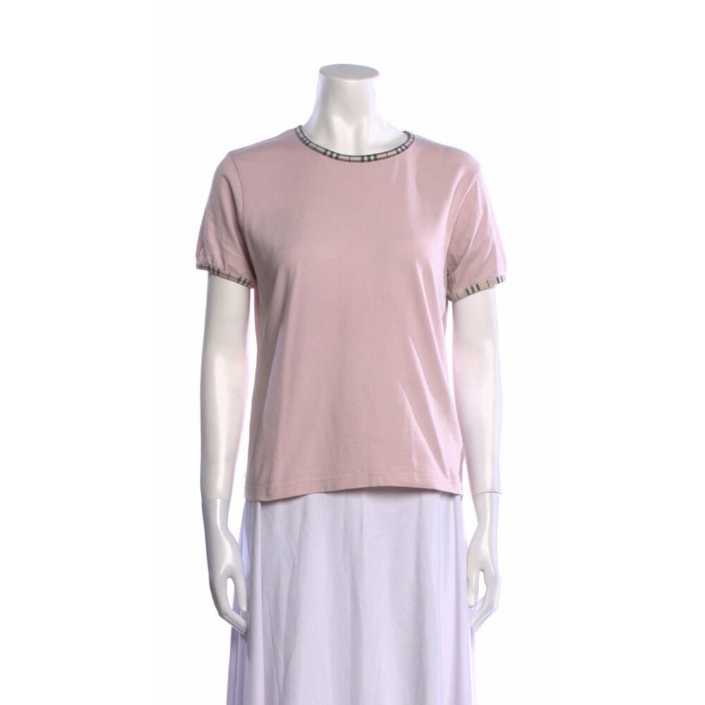 Burberry Brit Nova Check Contrast Women’s Baby Pink Baby Shortsleeved T Shirt
